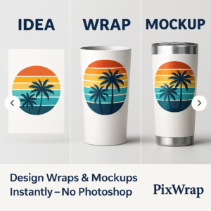 PixWrap for POD Businesses: Efficiently Create Mugs, Tumblers, T-Shirts, and Wraps