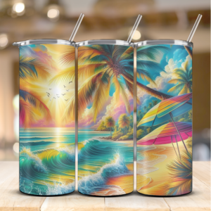 tumbler mockup beach